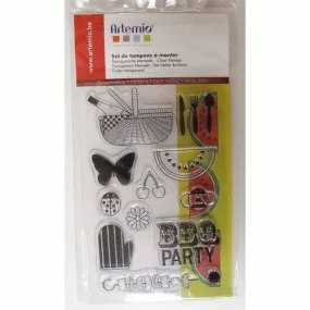 14 tampons silicone en planche 14cm pique-nique barbecue artemio mod7