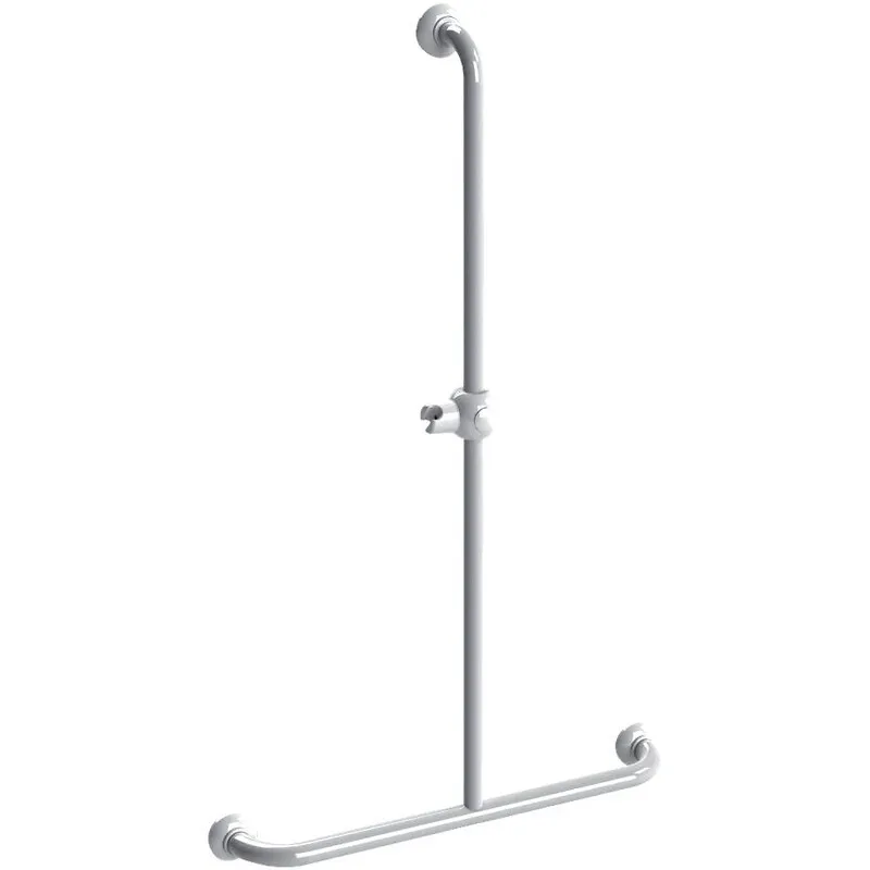Barre d'appui en T aluminium epoxy blanc