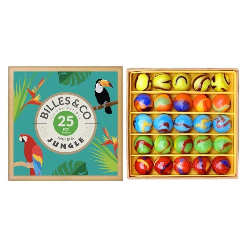Boite de 25 billes | Box jungle - Billes & Co