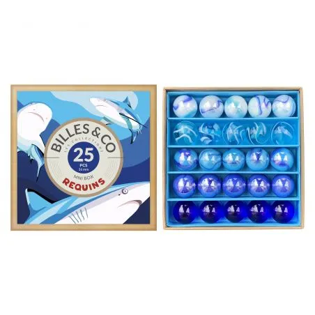Boite de 25 billes | Box requins - Billes & Co
