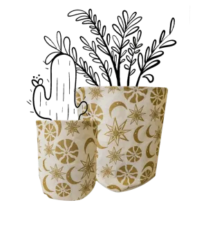 Cache pot en textile brut et imperméable - Astres