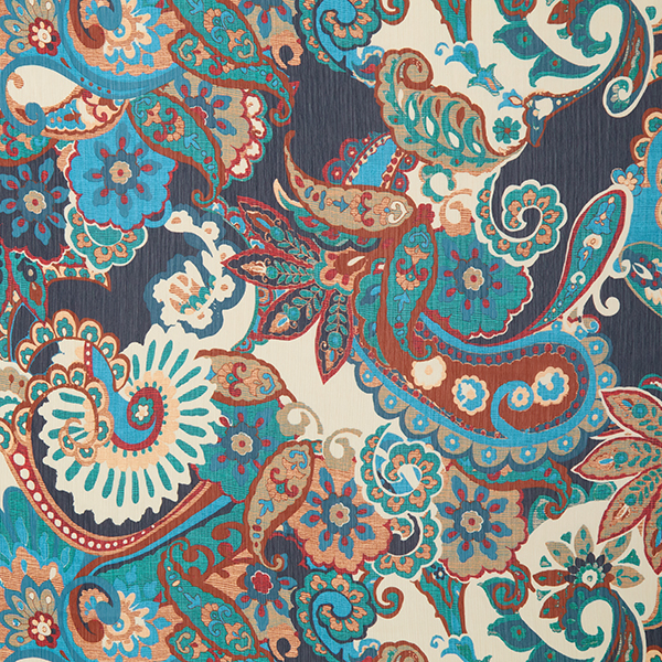 Crêpe mousseline Paisley – bleu