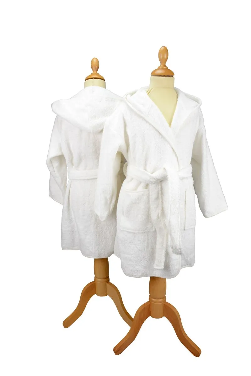 Peignoir à capuche en éponge - enfant - AR021 - blanc 