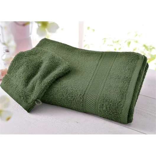 Serviette éponge 420g olive