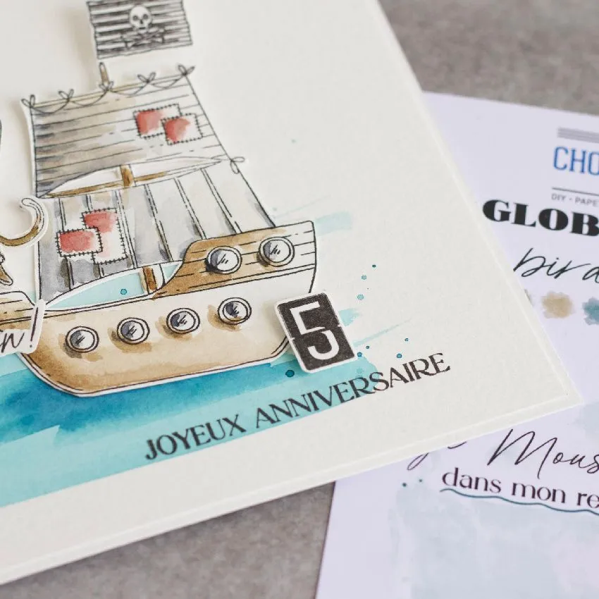 Tampon Clear Chou & Flowers Globe Trotter - Alphabet Globe Trotter -